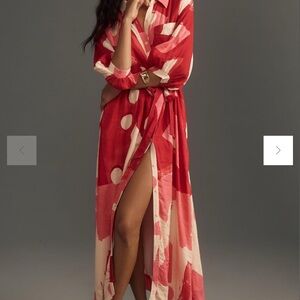 Maeve Anthropologie: The Mona Linen Shirt Dress